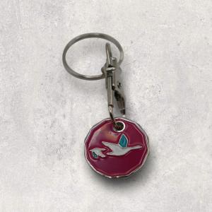 Pink Trolley Coin Keyring