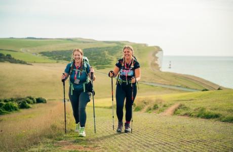Walkers walking along the cliffs