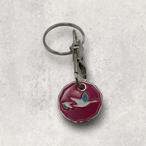 Pink Trolley Coin Keyring