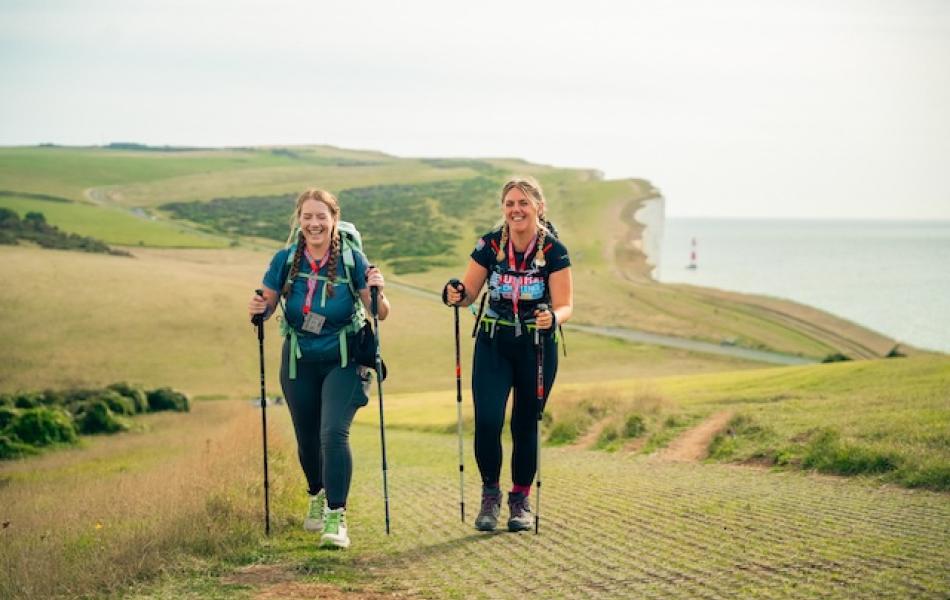 Walkers walking along the cliffs