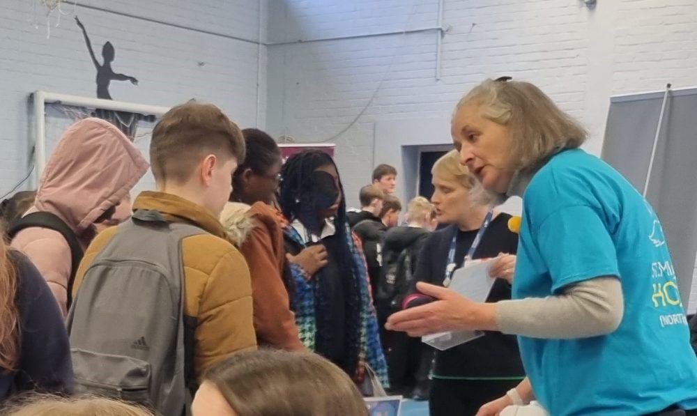 Teenagers visiting the Aldworth School Careers Fair