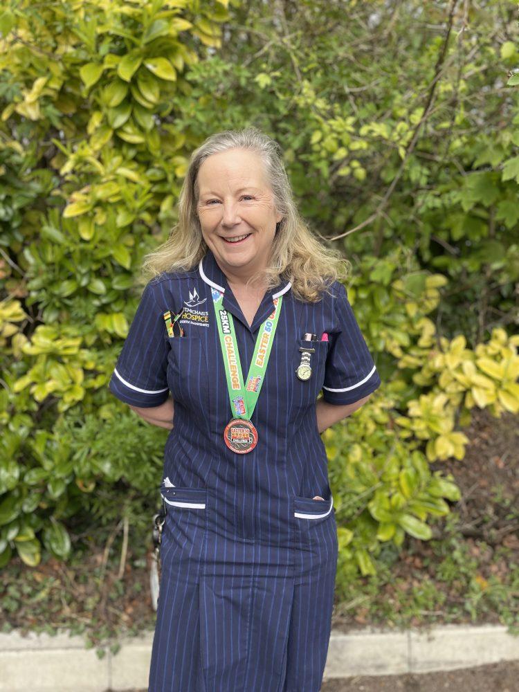 Nurse wearing medal