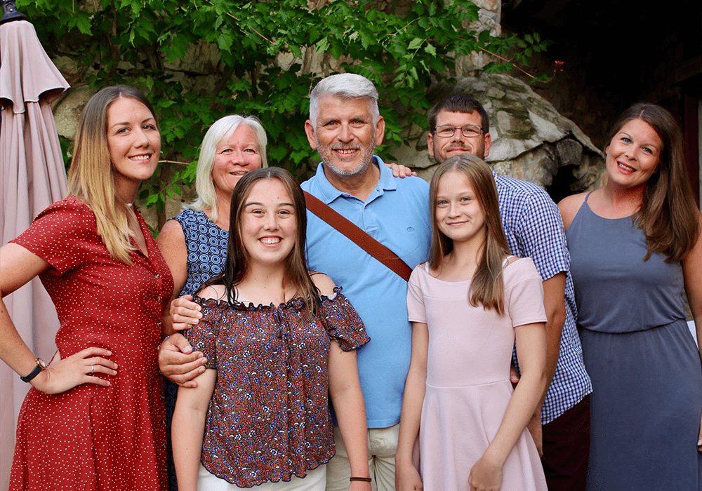 Tracy and Chris with Nick, Francesca, Carly, Mia and Eryn
