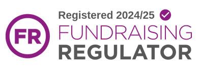 Fundraising Regulator logo, registered 2024/25.