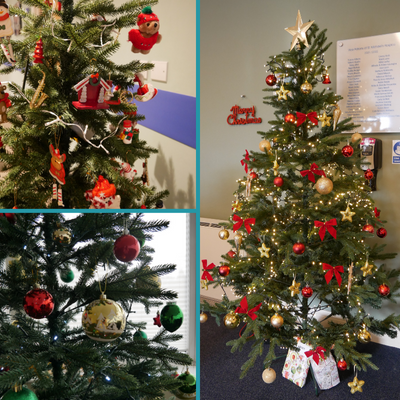 Image of Christmas decorations around the Hospice