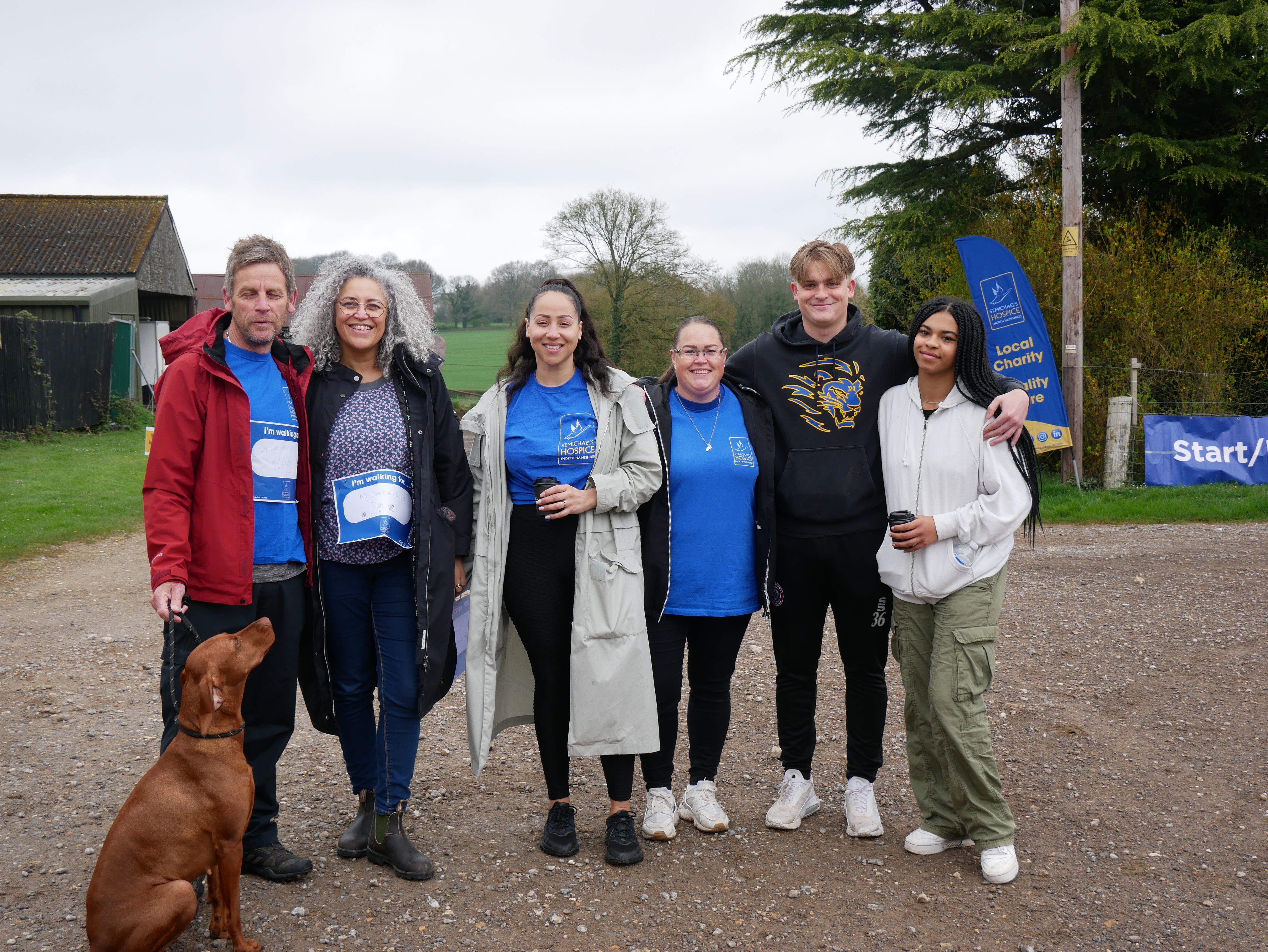 Image of Darren and his family taking part in Walk for the Hospice this year