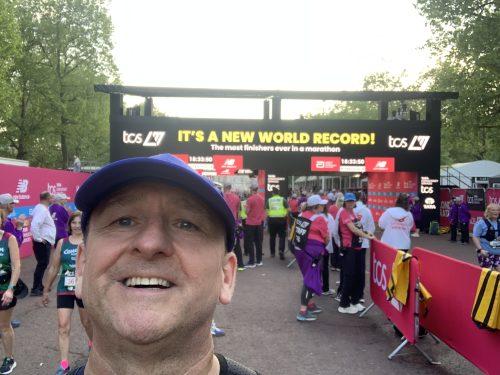 Gavin taking a selfie at the London Marathon