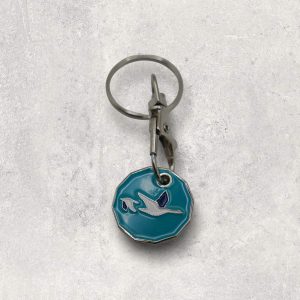 Blue Trolley Coin Keyring