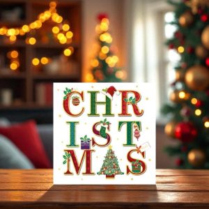 Merry Christmas Letters Christmas Card (Pack of 10)
