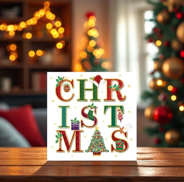 Merry Christmas Letters Christmas Card (Pack of 10)