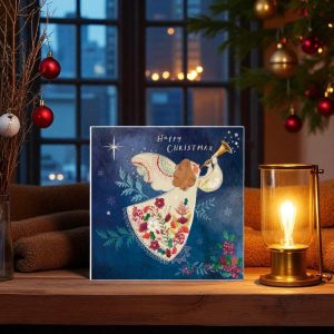 Floral Angel Christmas Card (Pack of 10)