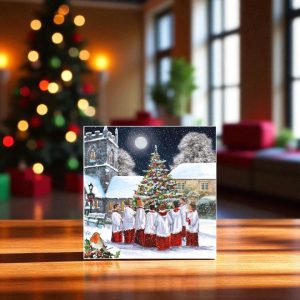 Carol around the tree Christmas Card (Pack of 10)