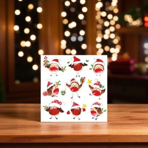 Nine Robins Christmas Card (Pack of 10)