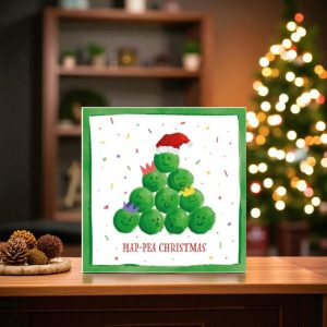 Peas Full Christmas Card (Pack of 10)