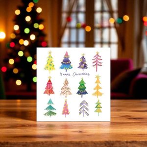 Merry and Bright Tree Christmas Card (Pack of 10)