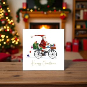Santas Bike Christmas Card (Pack of 10)