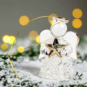 Glass Angel with Star Ornament